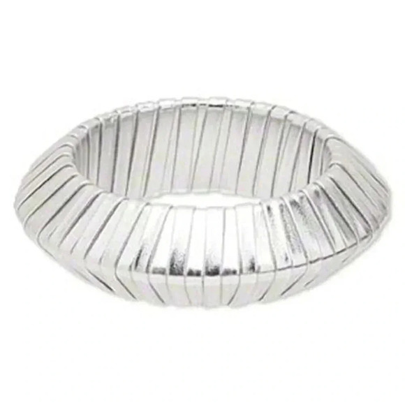 Shagadelic Mod 60s Jetsons Style Silver Bracelet - Picture 1 of 2